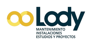 Logotipo Calefacción Lody letras azules